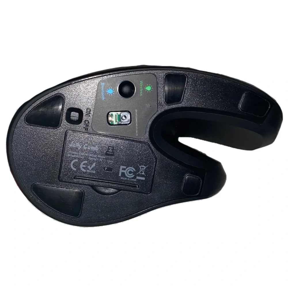 Jelly Comb 2.4G USB Bluetooth Ergonomic Optical Vertical Mouse Model MV045,Black
